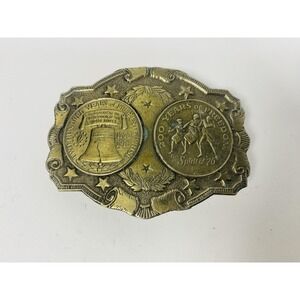 Lewis Buckles Chicago Bicentennial Spirit of 76 Coins Brass‎ Belt Buckle USA